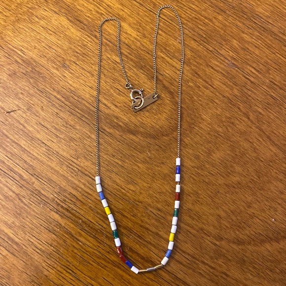 Isabel Marant Primary Colors  Bead Necklace on Gold Chain 16" NWOT - Picture 7 of 11